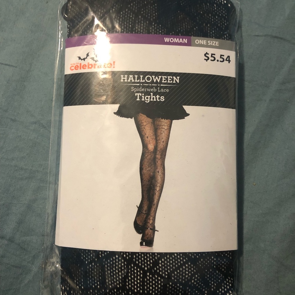 Spider web lace tights